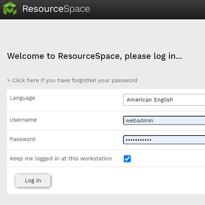 resourcespace login.